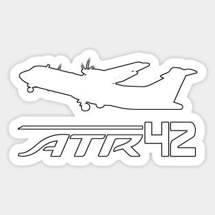 ATR 42 Silhouette Print (White) Sticker